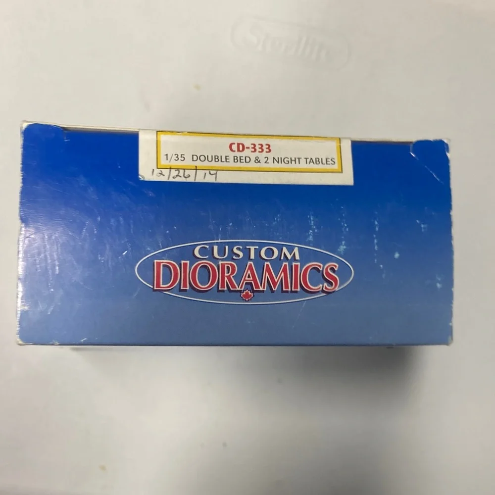 Custom Dioramics kit # CD-333, double bed and 2 night tables, 1/35 scale, sealed